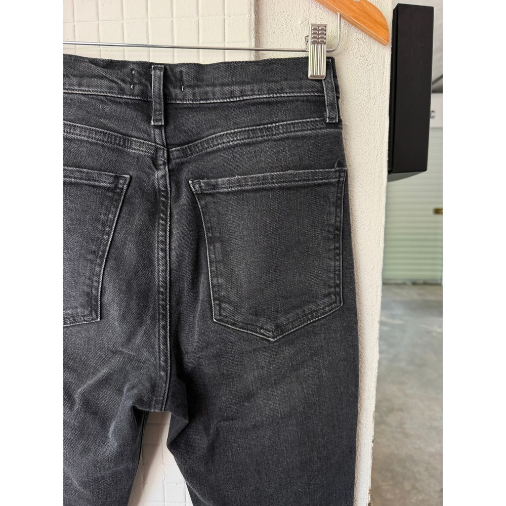 AGOLDE Nico High Rise Slim Jeans Cassette 25 Black Distressed Ripped Knee - Picture 7 of 9